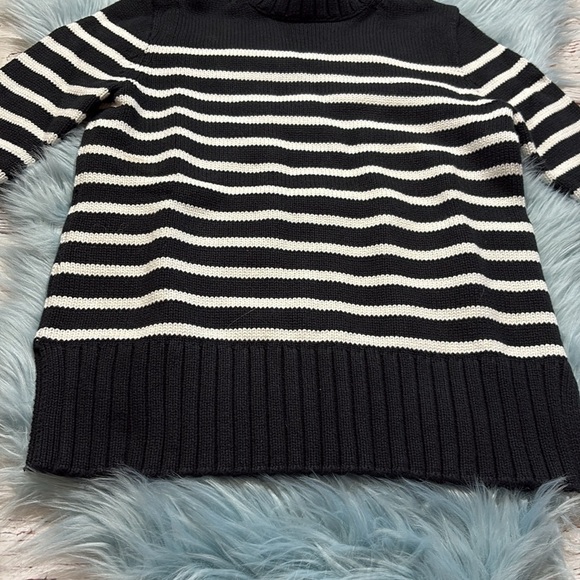 NWT J. Crew Cotton Turtleneck Sweater in Black Stripe Sz XXS - Picture 6 of 10